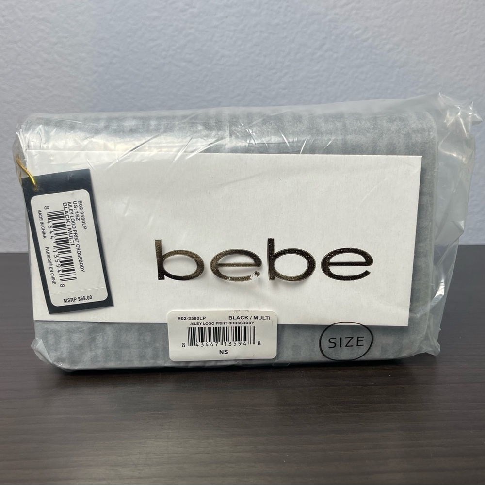 NWT Bebe Ailey Logo Print Two Tone Crossbody BG10 - Picture 4 of 5